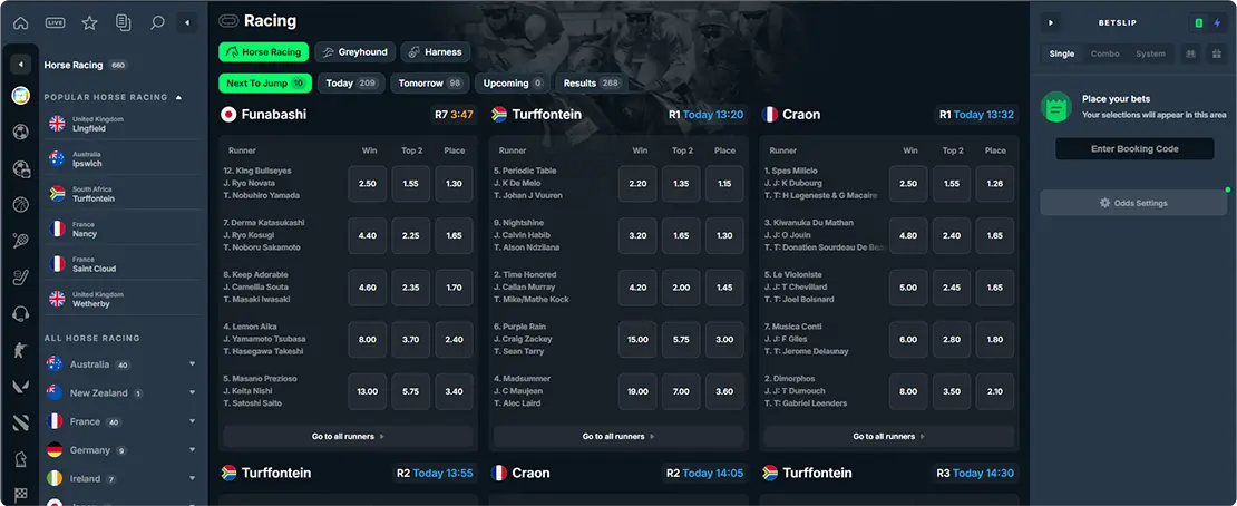 BetPortal eSport and racing